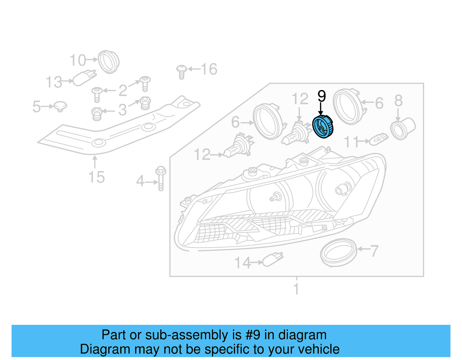 Low Beam Bulb Mount 5K0-941-109-C - View 16