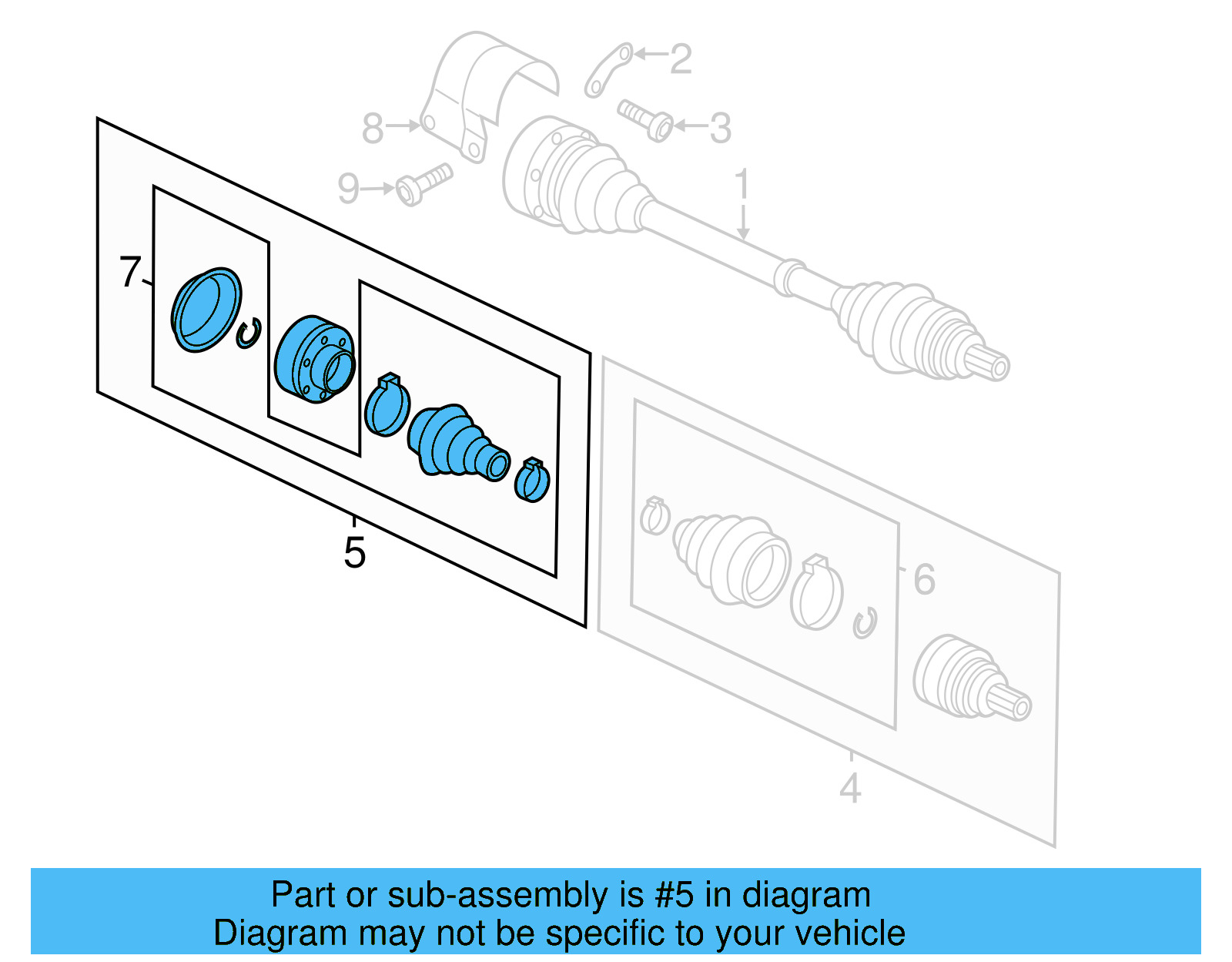 Inner Joint Assembly 5C0-498-103-A - View 7