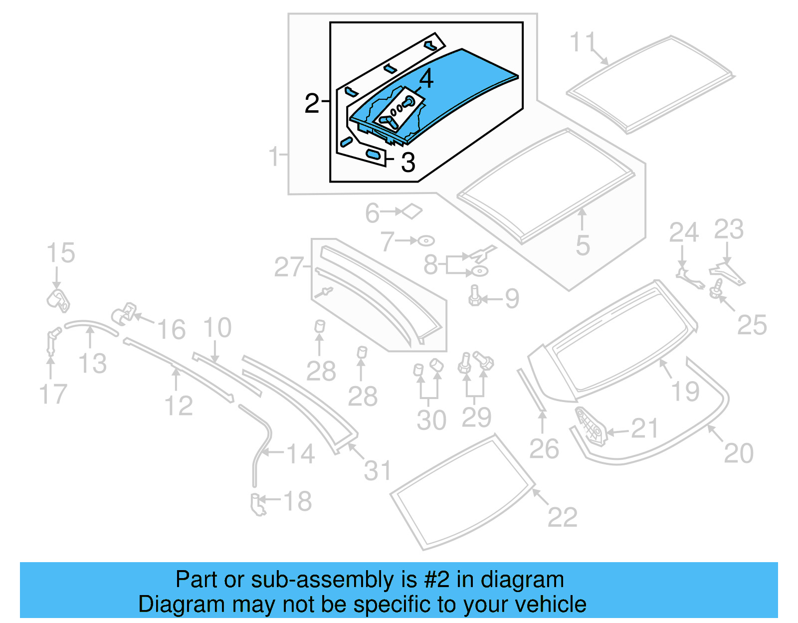 Sunroof Glass 1Q0-871-139-C - View 4