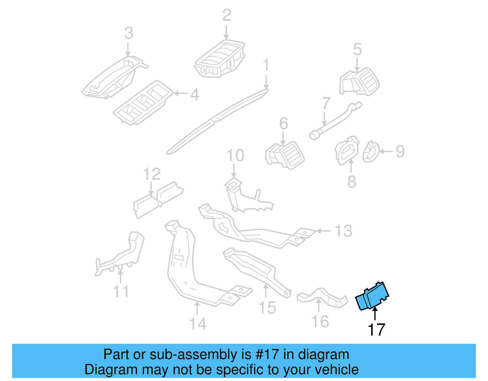 Air Outlet 1K0-819-203-3X1 - View 8