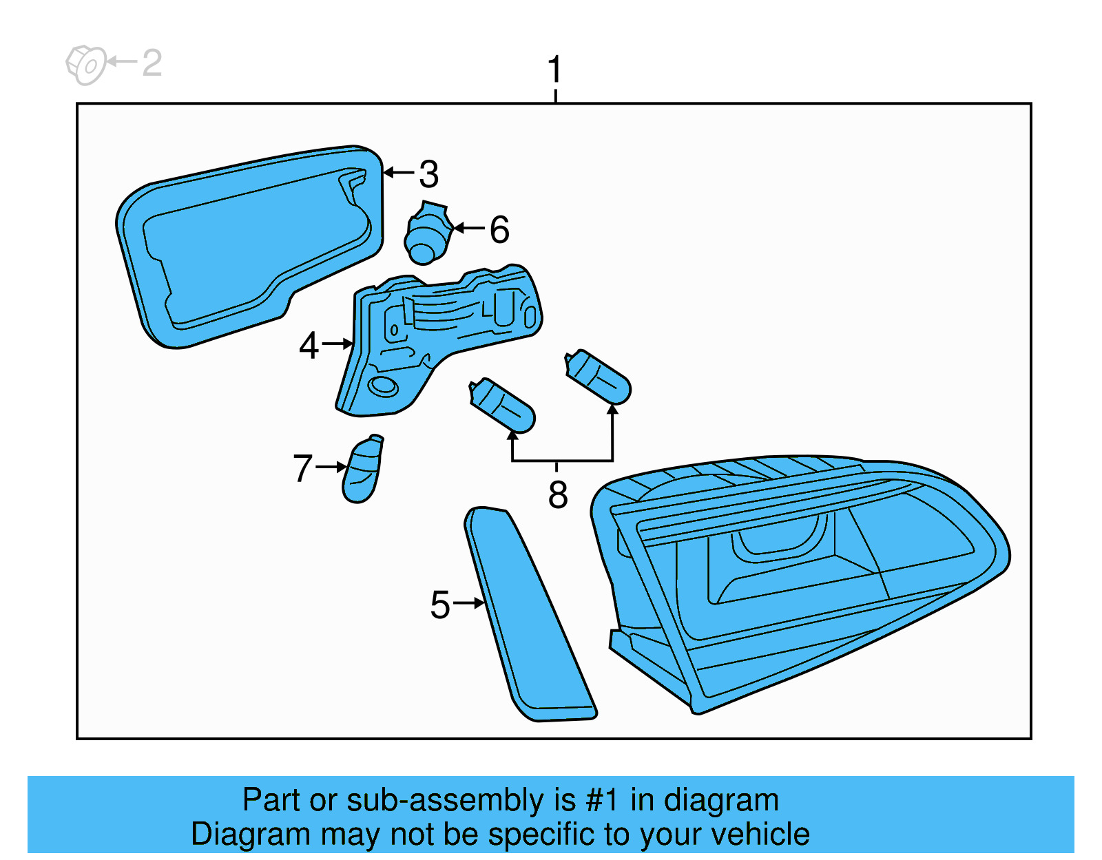 Backup Lamp Assembly 5G0-945-093-AF - View 3
