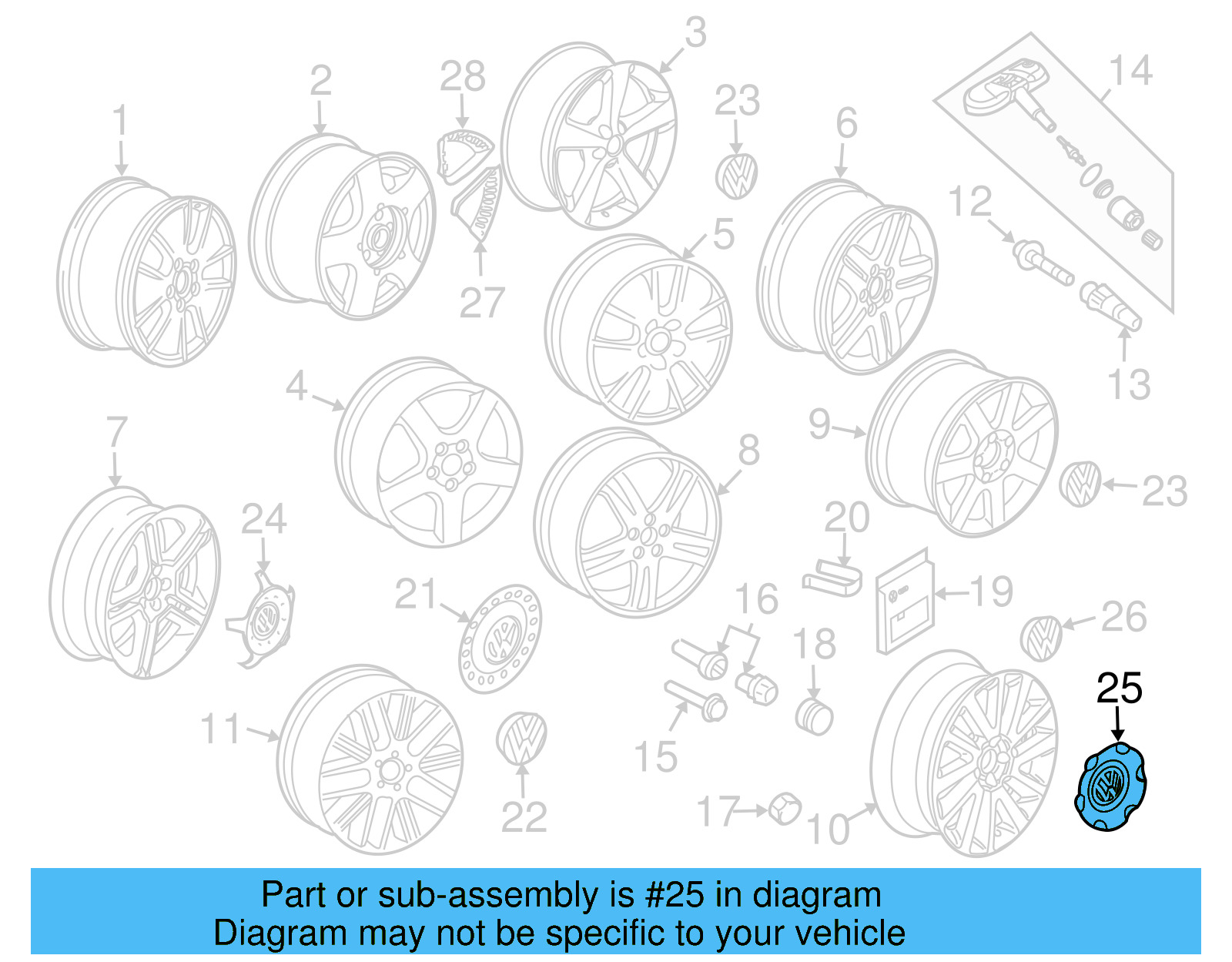 Center Cap 1C0-601-149-T-ULM - View 12