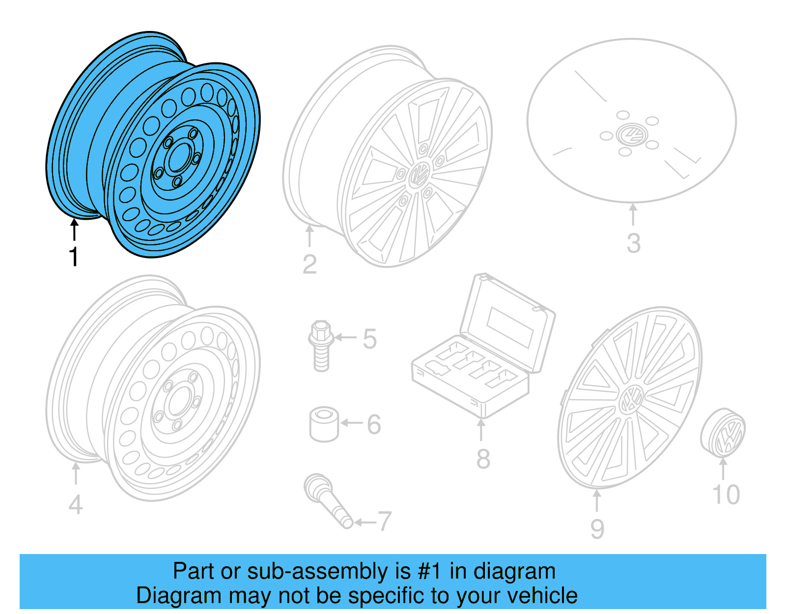 Wheel, Steel 5Q0-601-027-BS-03C - View 8