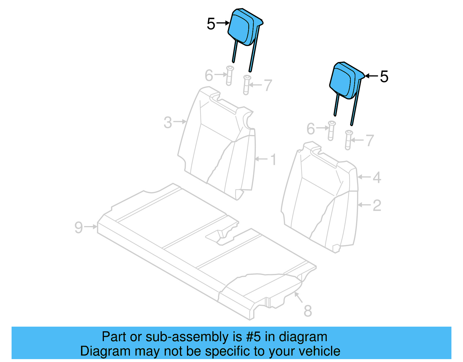 Headrest 5NN-888-901-B-ICE - View 5