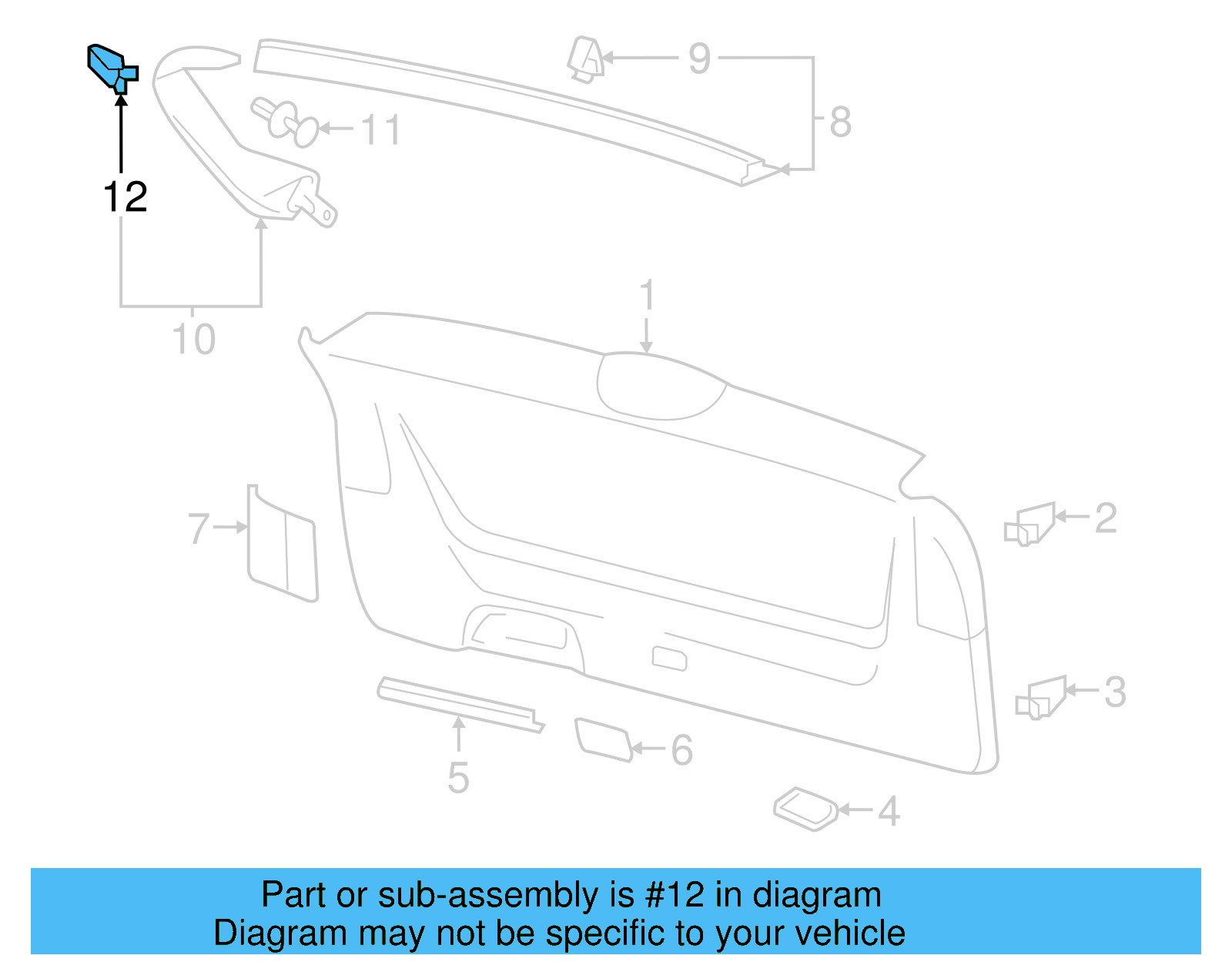 Side Gate Trim Pin 7H0-867-299-82V - View 2