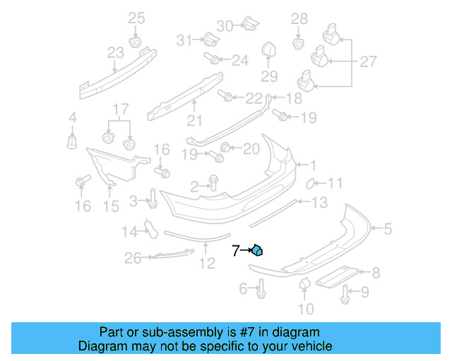 Spoiler Clip 6Q0-807-180 - View 7