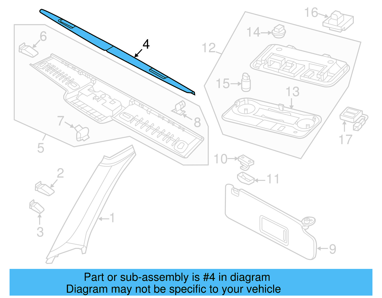 Header Trim 5C3-871-303-C-82V - View 4