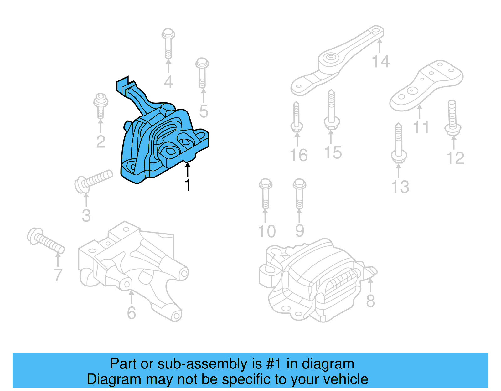 Motor Mount 3Q0-199-262-M - View 4