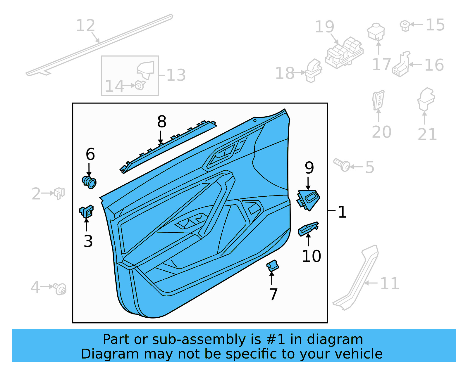 Door Trim Panel 17B-867-011-M-SDN - View 4