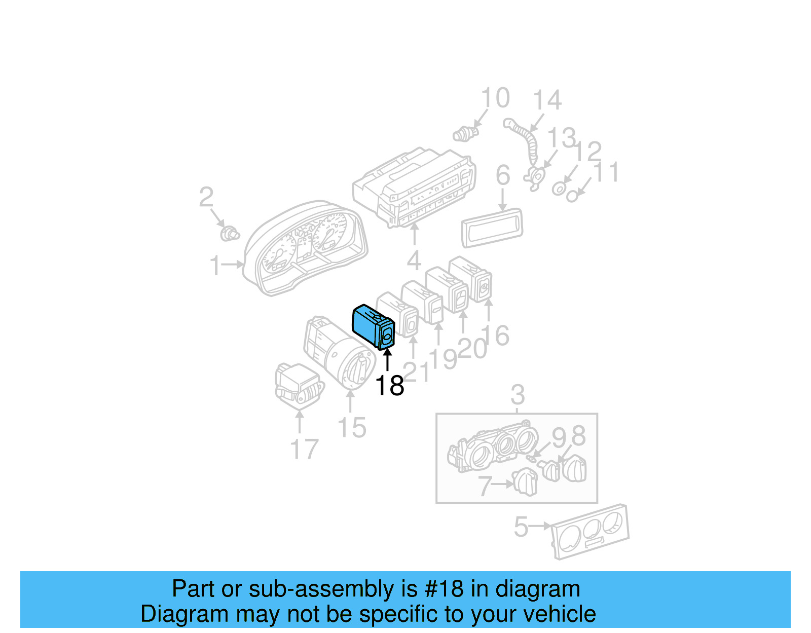 Defroster Switch 3B0-959-621-D-01C - View 11