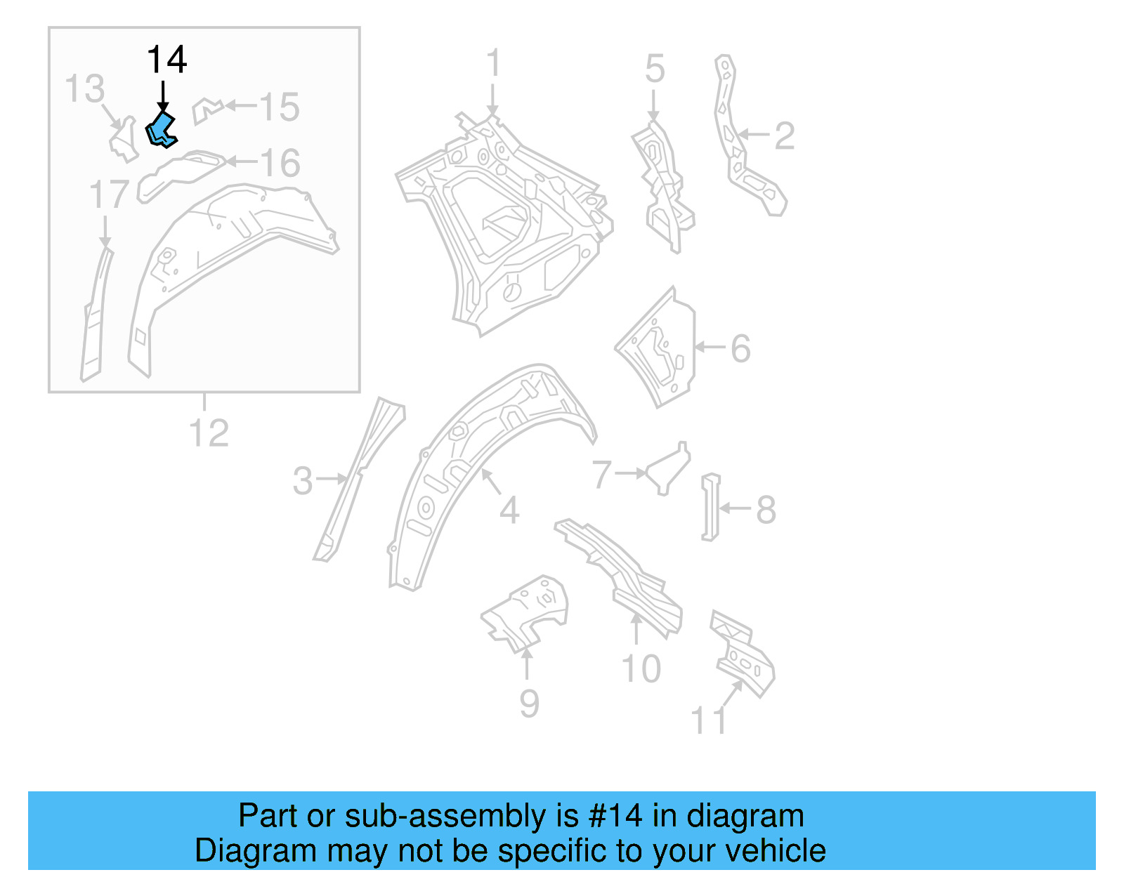 Inner Wheelhouse Bracket 5QF-803-447 - View 2