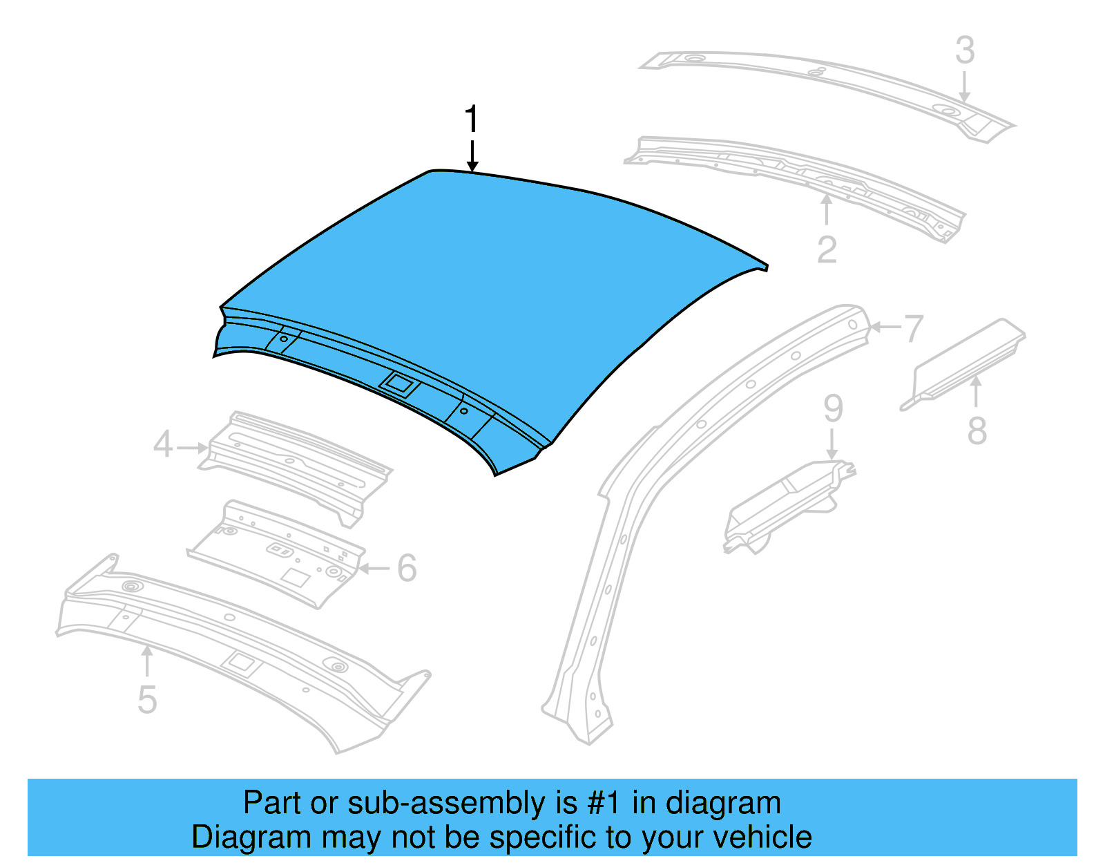 Roof Panel 5C5-817-111 - View 9