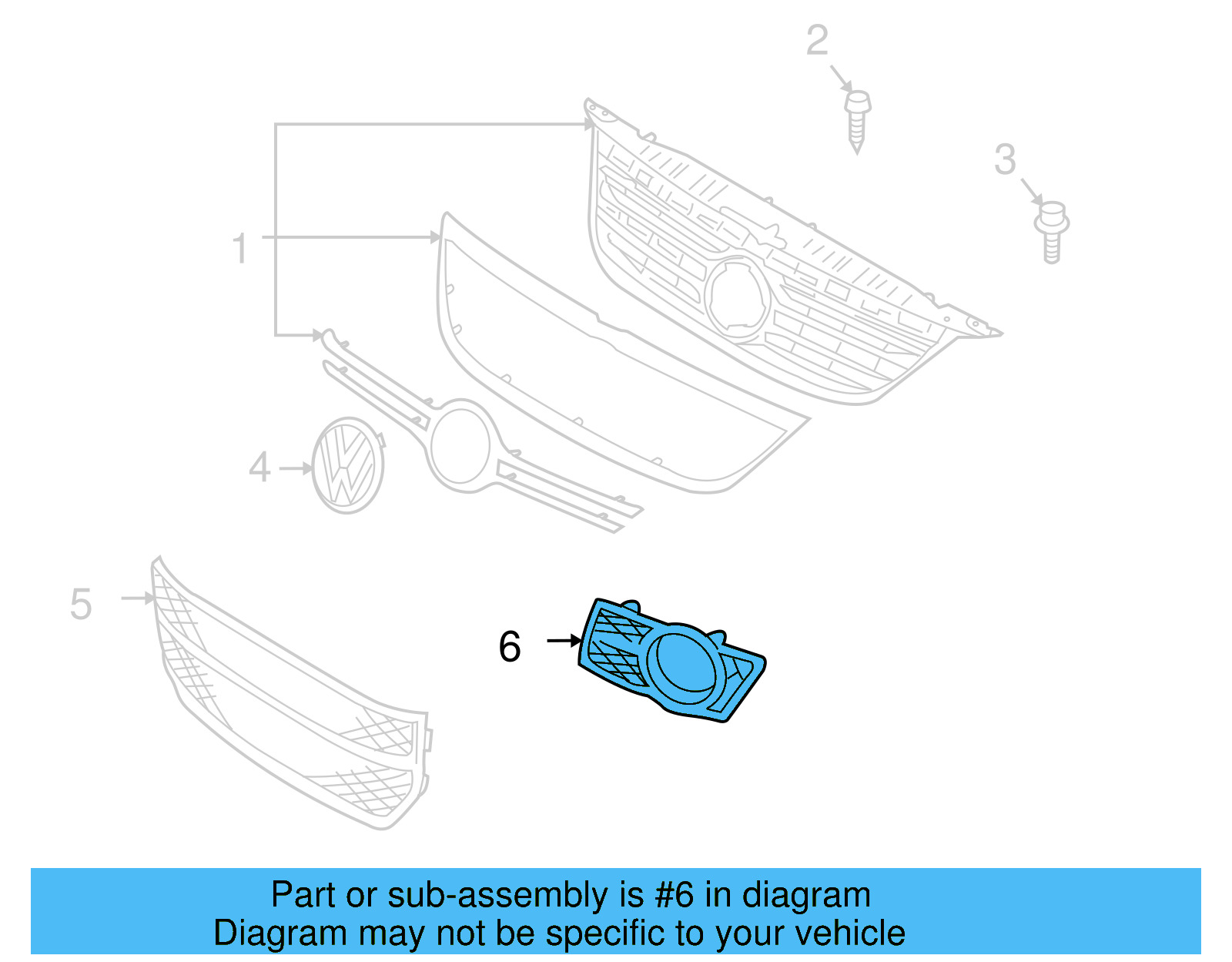 Outer Grille 5N0-853-665-9B9 - View 2