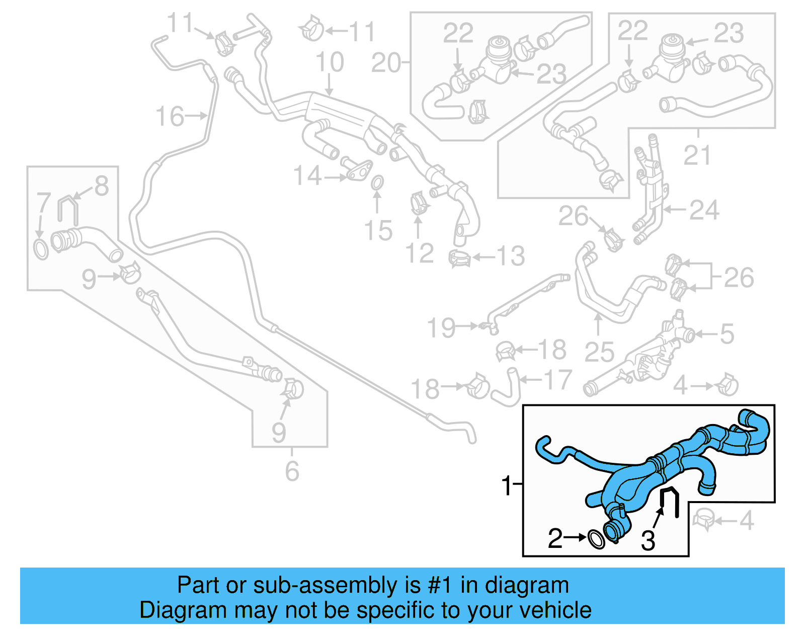 Upper Hose 7P6-122-101-M - View 3