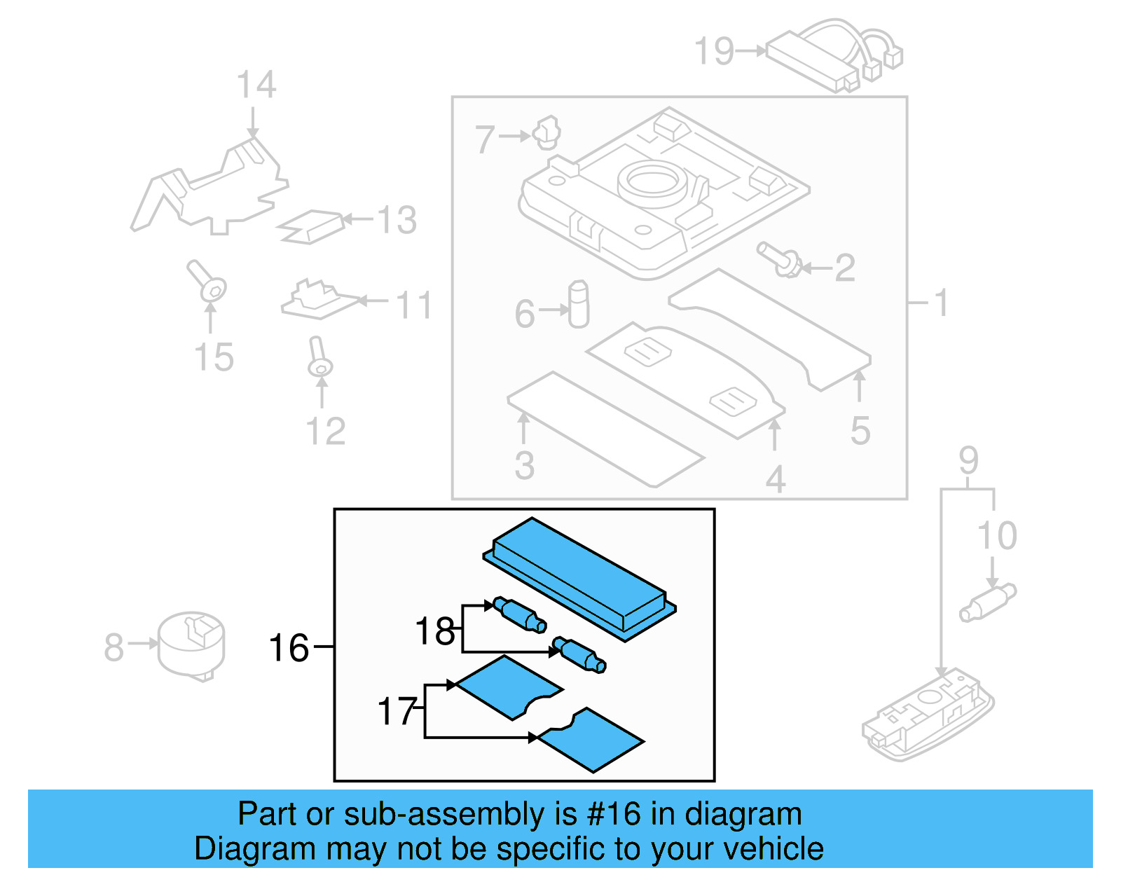 Rear O'head Lamp 6Q0-947-291-B-Y20 - View 13