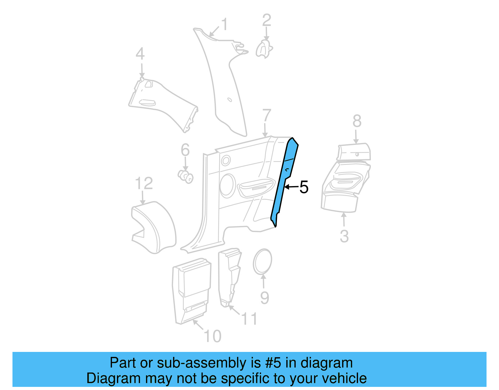 Wheelhouse Trim 1Y0-867-427-D-1BS