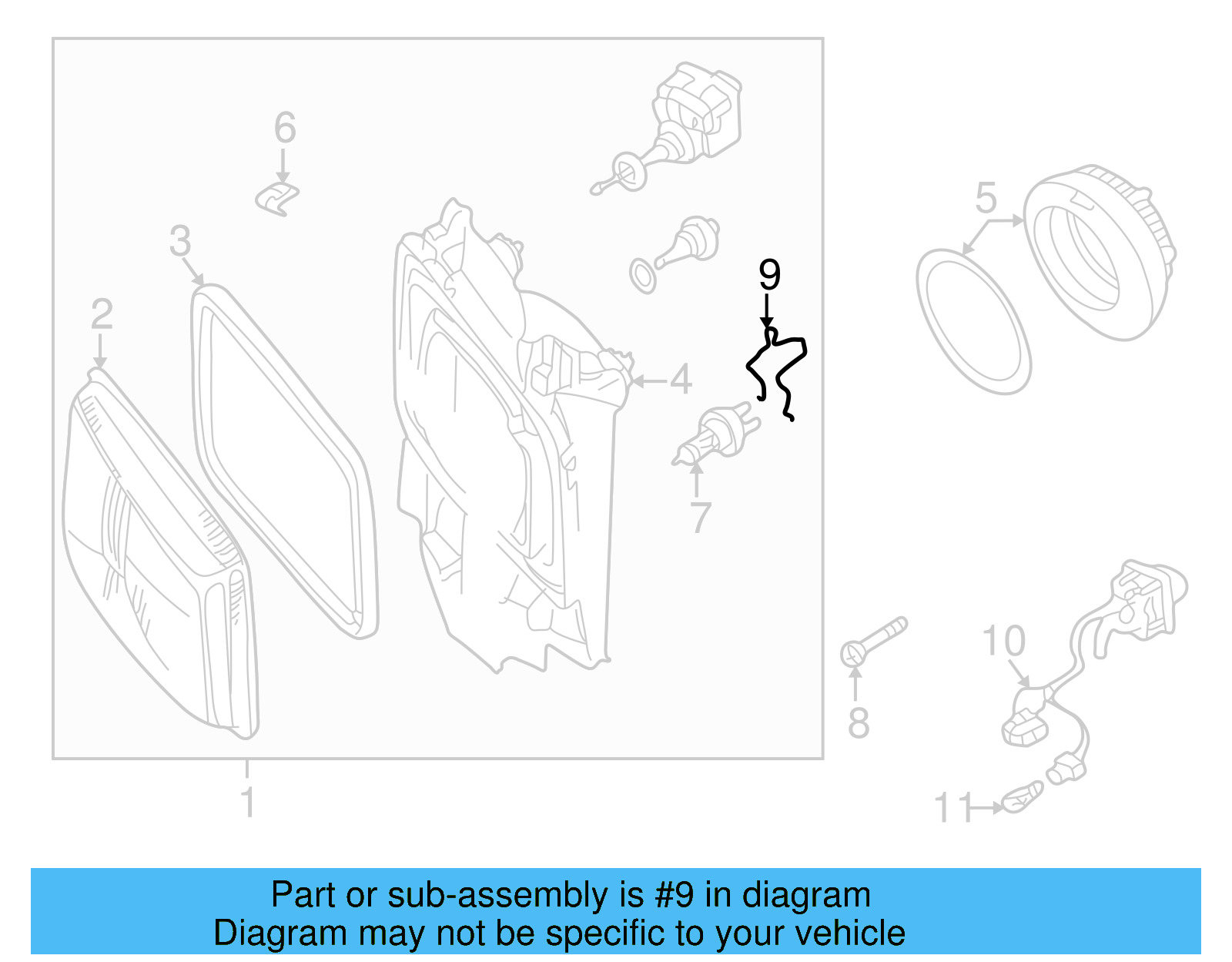 Headlamp Bulb Retainer Clip 701-941-160 - View 5