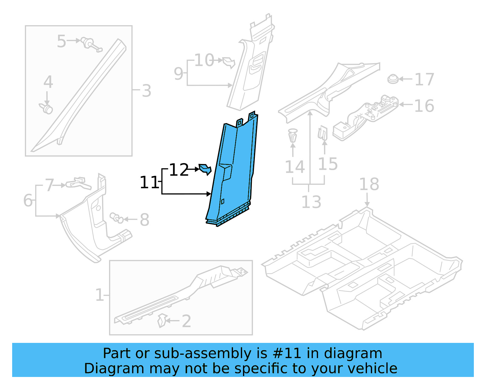 Lower Center Pillar Trim 5NN-867-291-82V - View 4