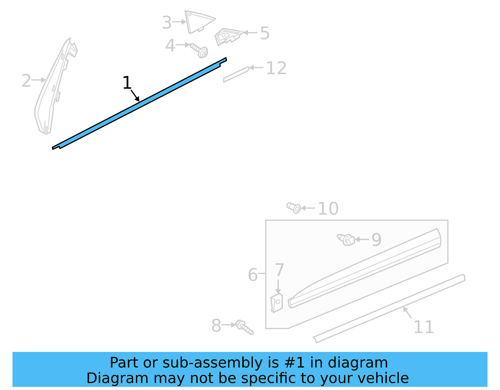 Belt Molding 3G8-837-475-K-VNH - View 4