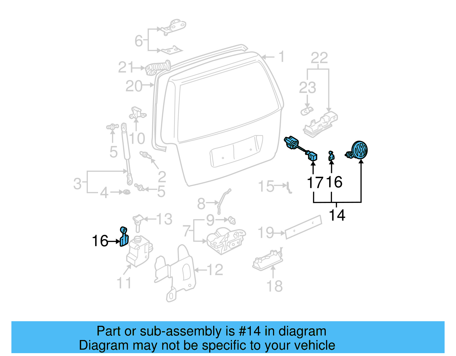 Lock Cylinder Assembly 1J5-827-469-L - View 3