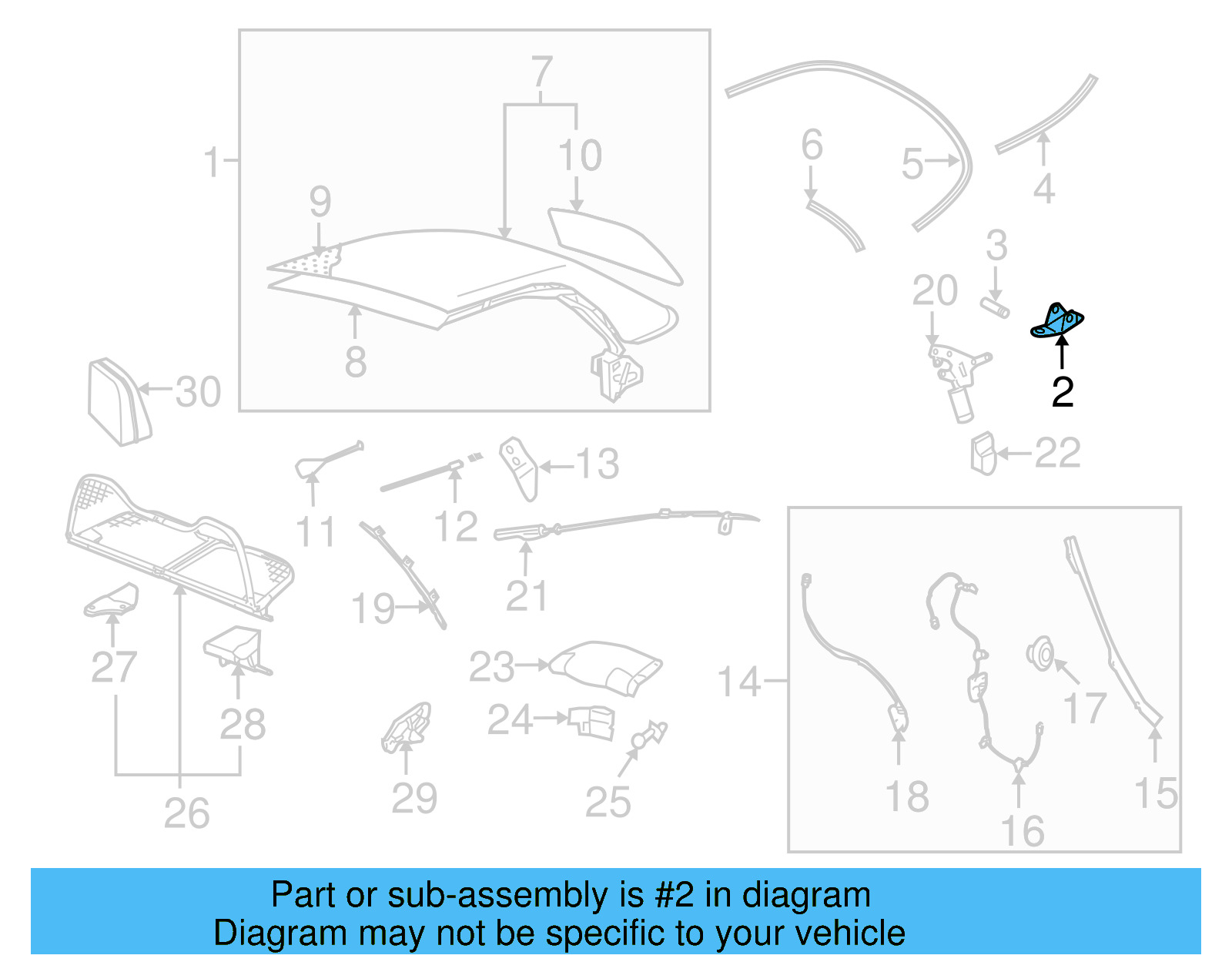 Top Assembly Mount Bracket 1Y0-871-785-B - View 6