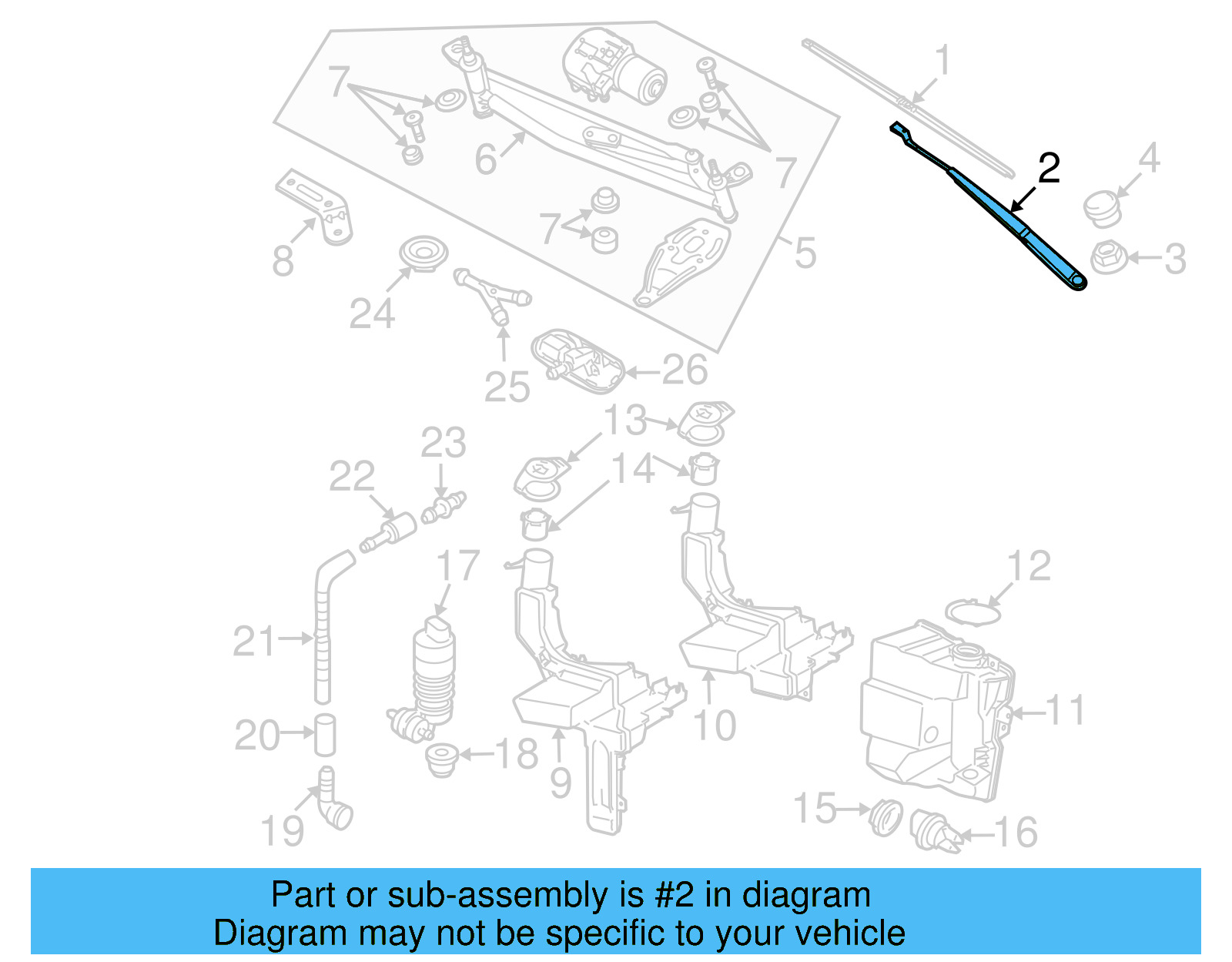 Wiper Arm 3C1-955-410-B - View 3