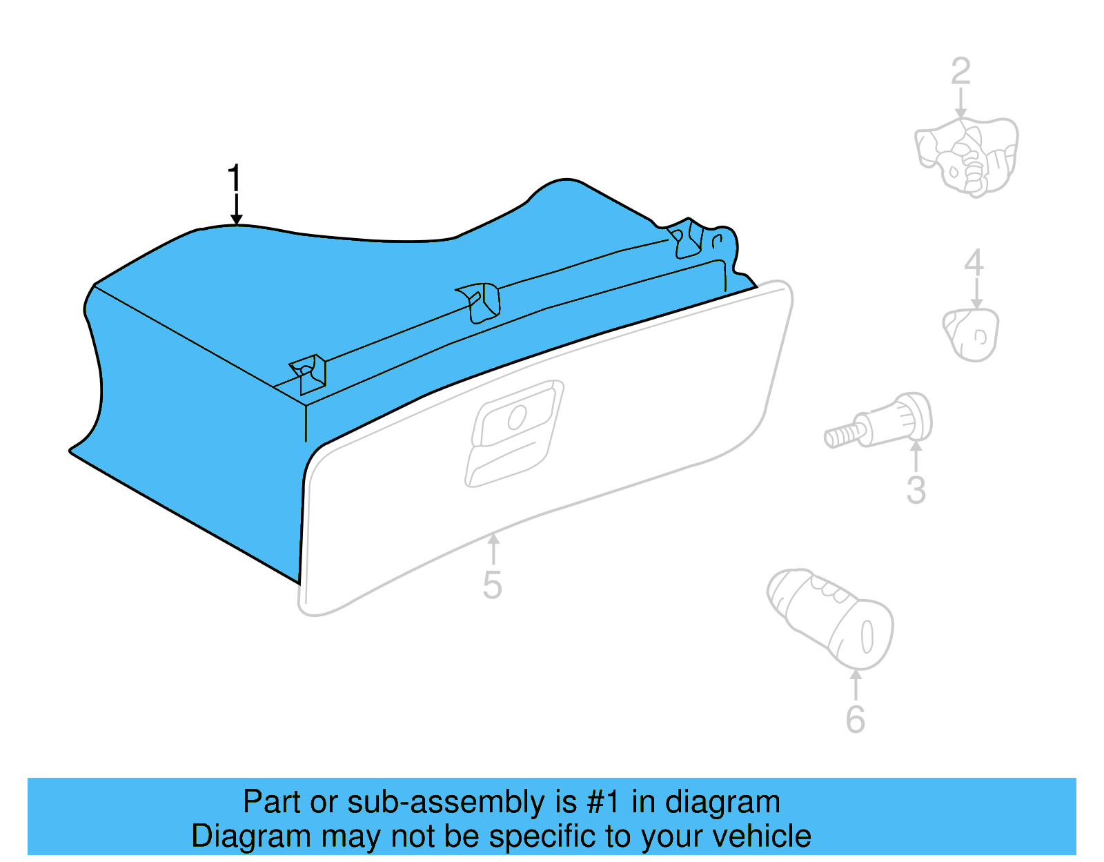 Glove Box 3B1-857-101-H-7DE - View 2
