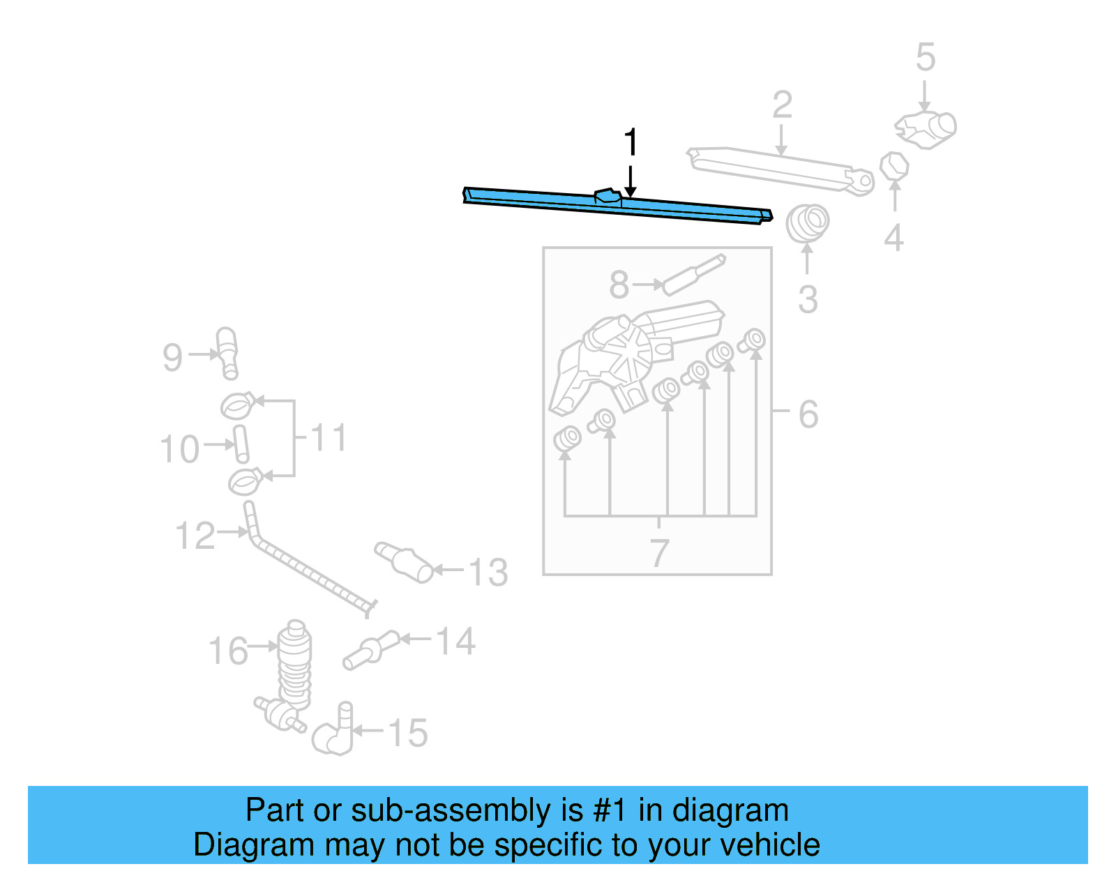 Back Glass Wiper Blade 6Q6-955-425-A - View 10