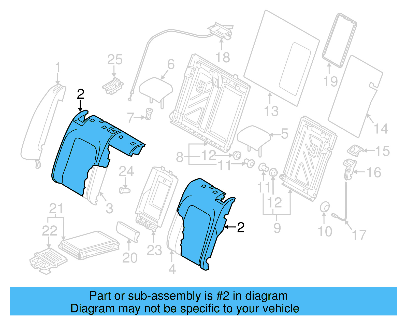 Seat Back Cover 3C8-885-806-FR-TIB - View 2