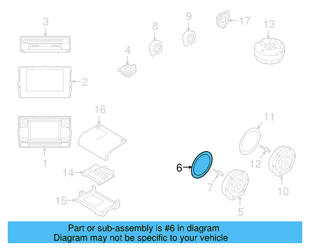 Rear Dr Speaker Seal 7N0-971-798-A - View 5