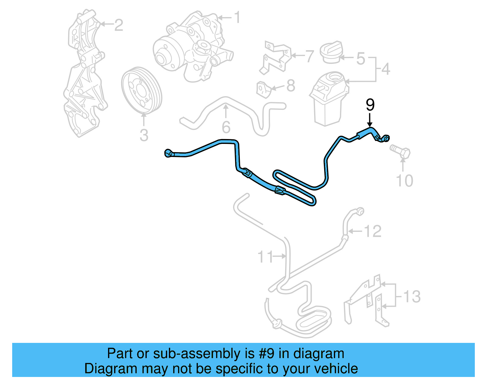 Pressure Hose 1C0-422-893-BC - View 3