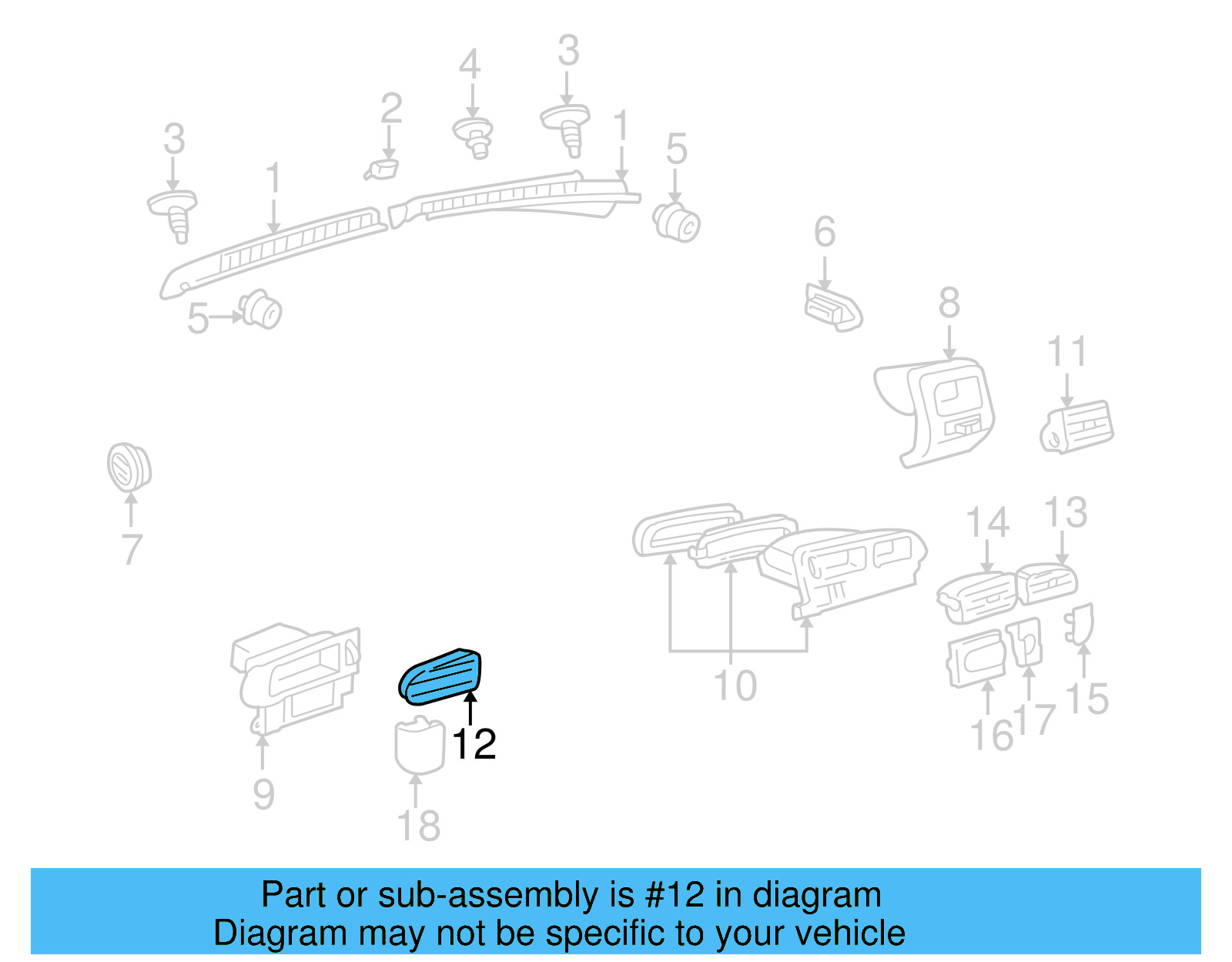 Vent Grille 1H6-819-707-01C - View 3