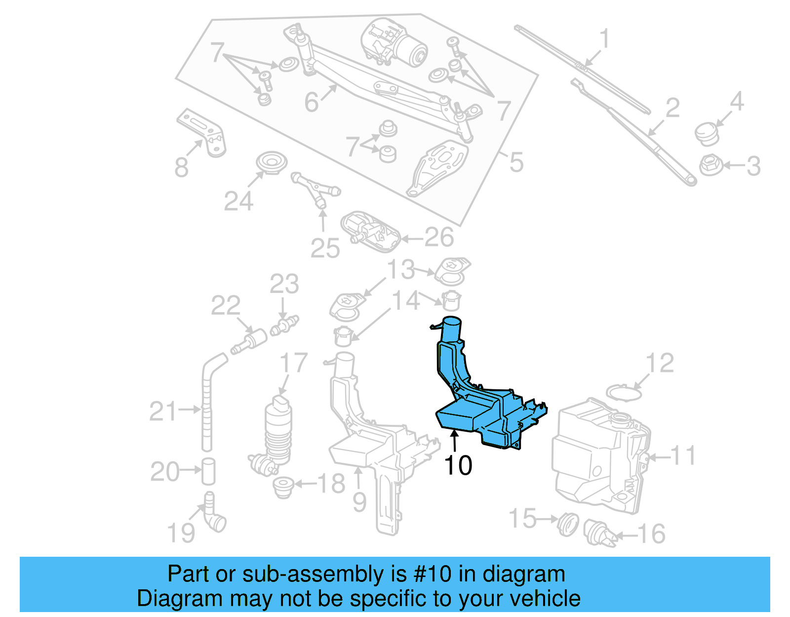 Washer Reservoir 3C0-955-453-Q - View 3