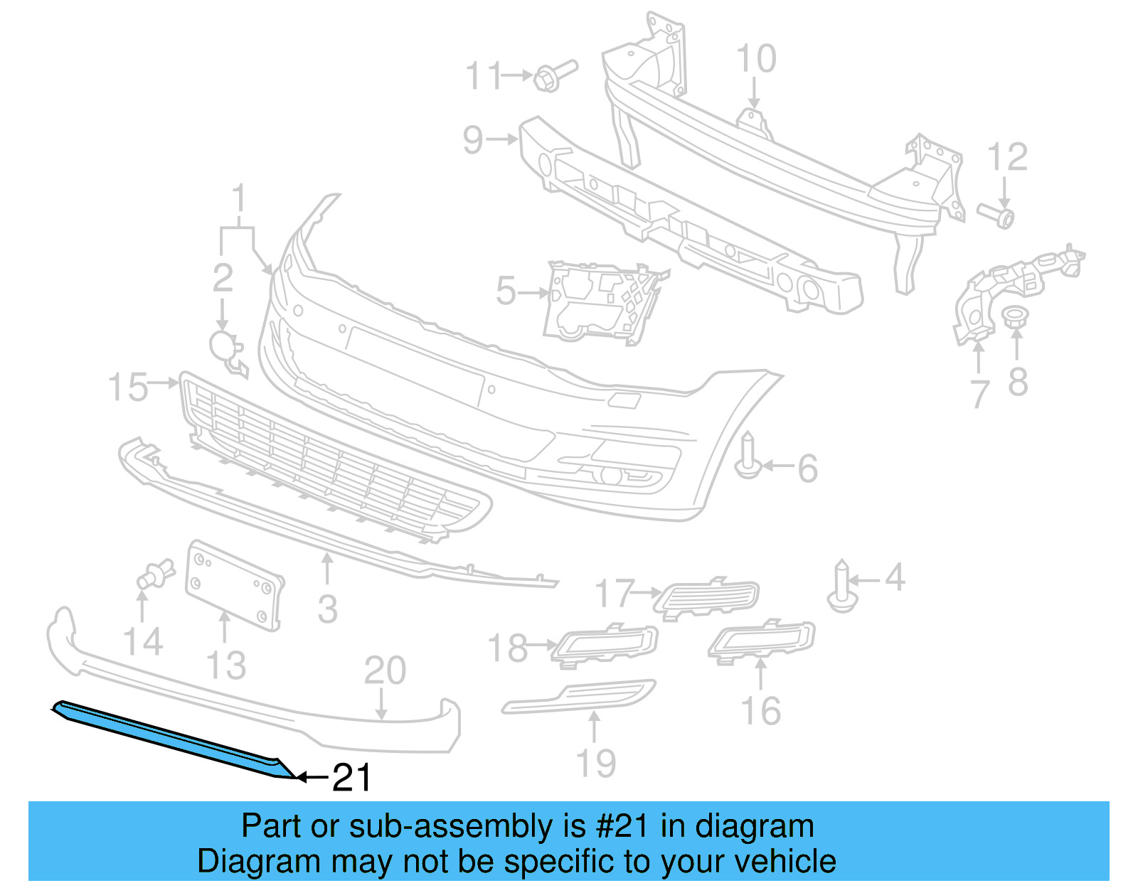 Spoiler Insert Panel 5G0-807-531-U34 - View 2