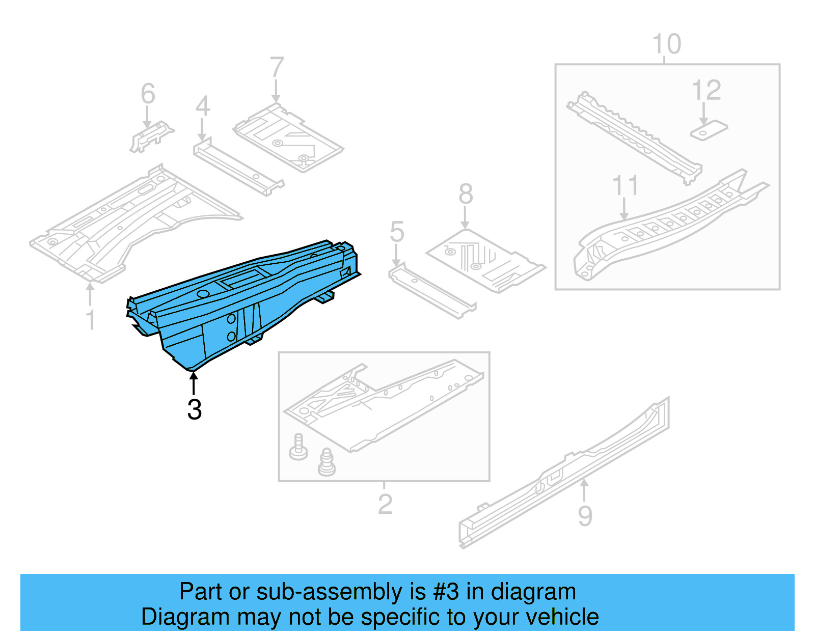 Center Floor Pan 7P0-802-011-A - View 16
