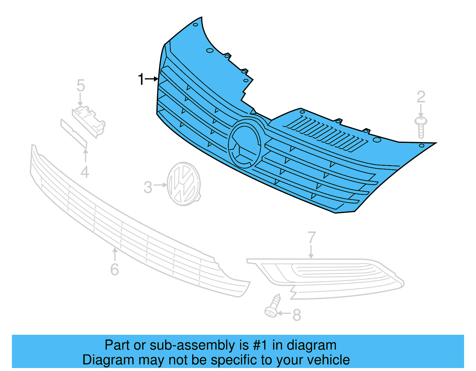 Grille 3C8-853-651-AA-RYP - View 14