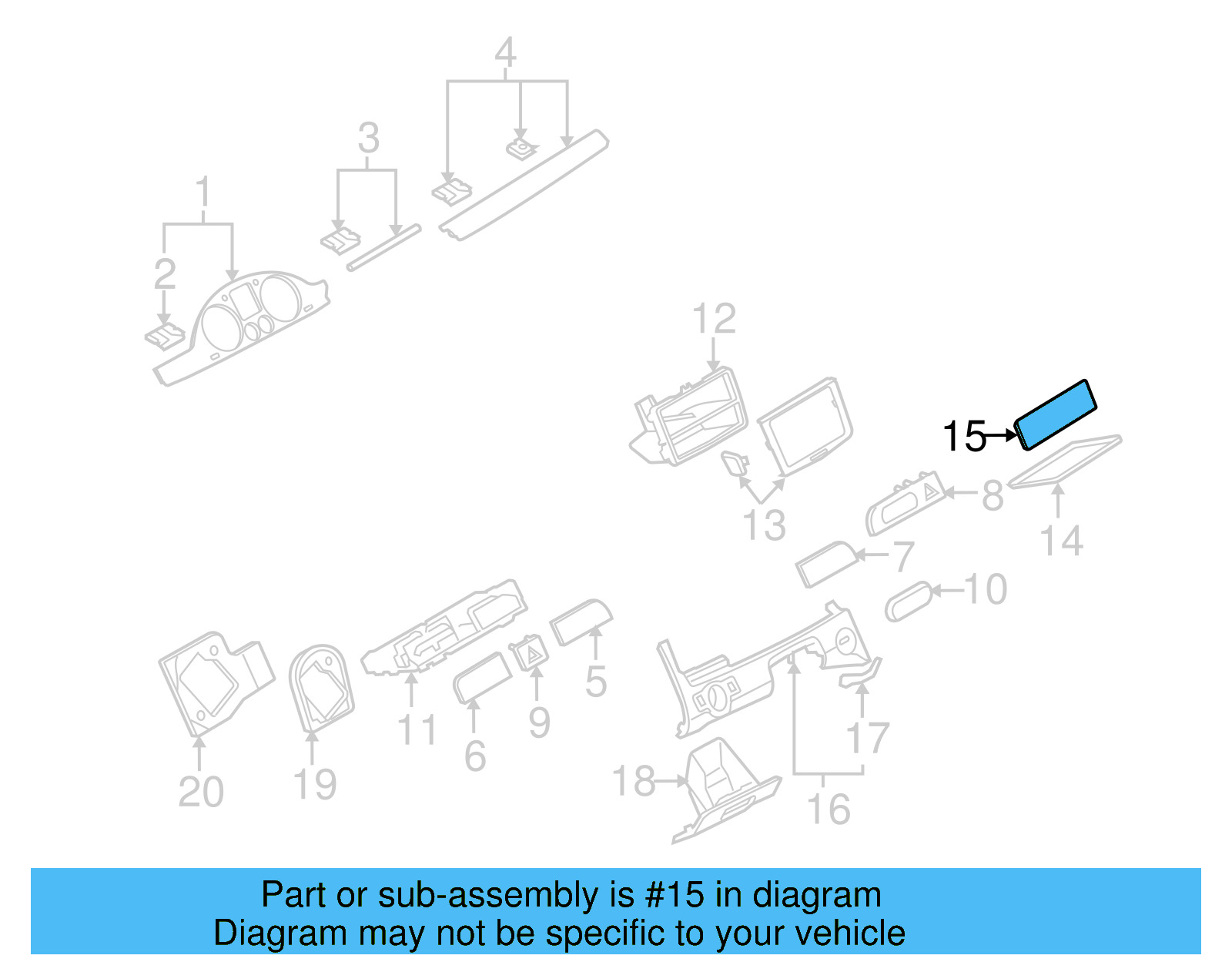 Radio Trim 1K0-857-231-A-1QB - View 6