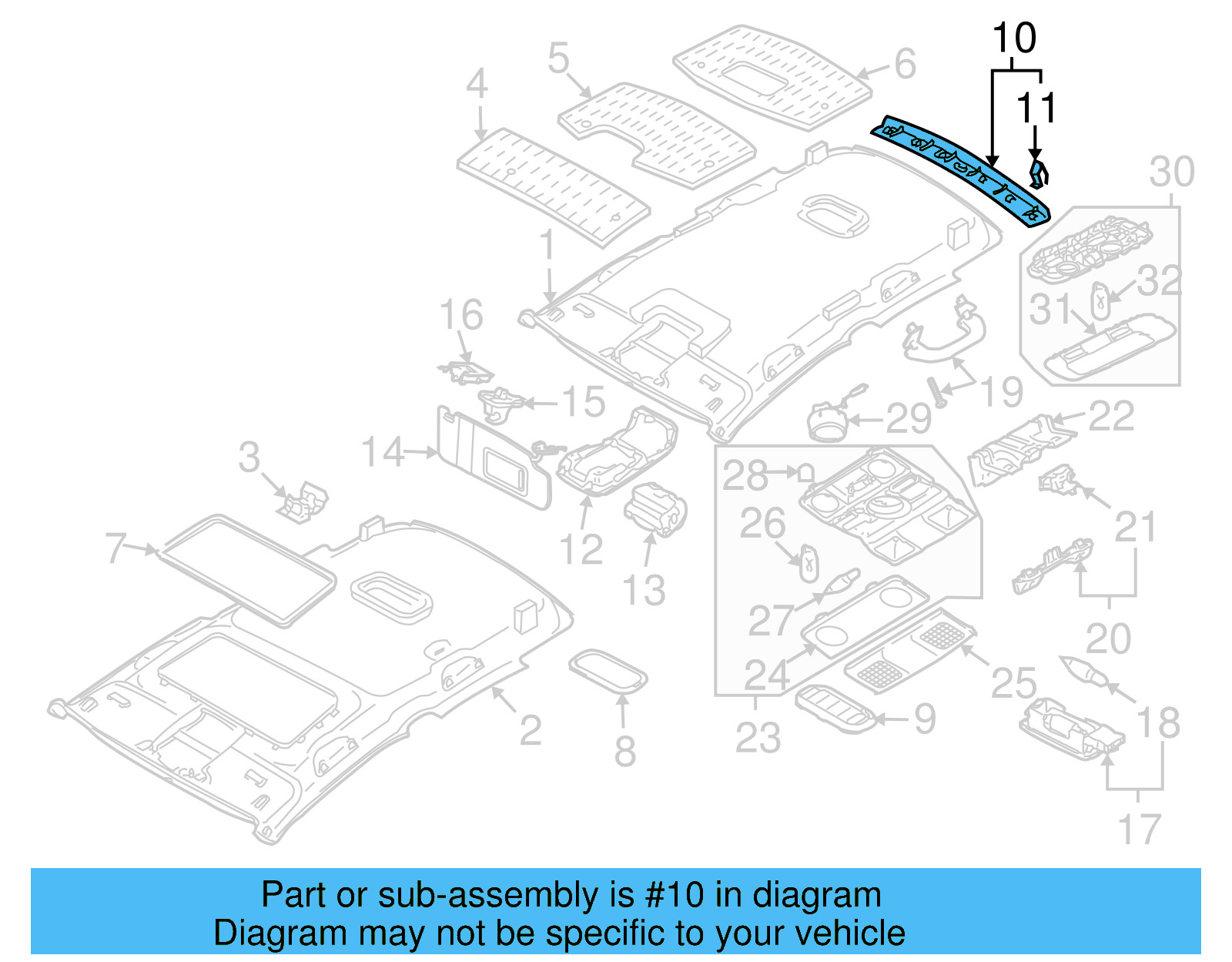 Rear Header Trim 1K5-867-617-A-3U5 - View 11