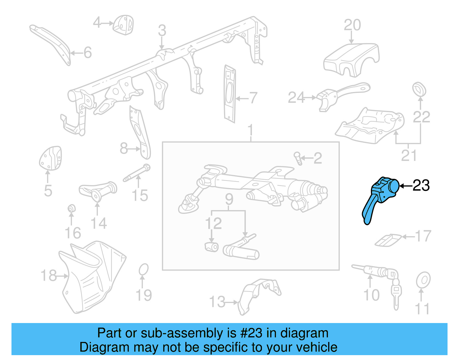 Headlamp Dimmer Switch 8L0-953-513-J-01C - View 24