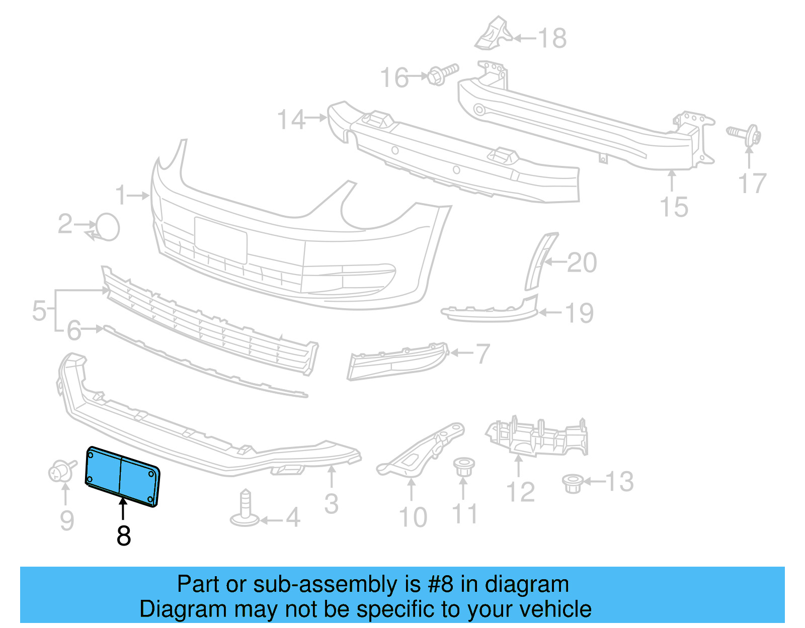 License Bracket 5C5-807-287-J-9B9 - View 8