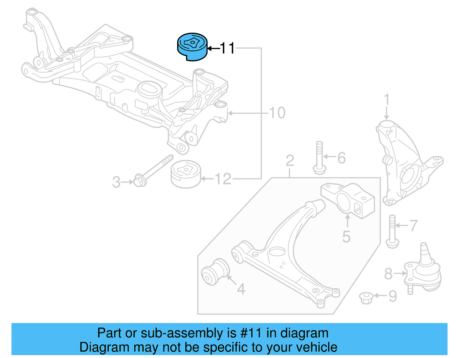 Engine Cradle Upper Insulator 1K0-199-868-T - View 4