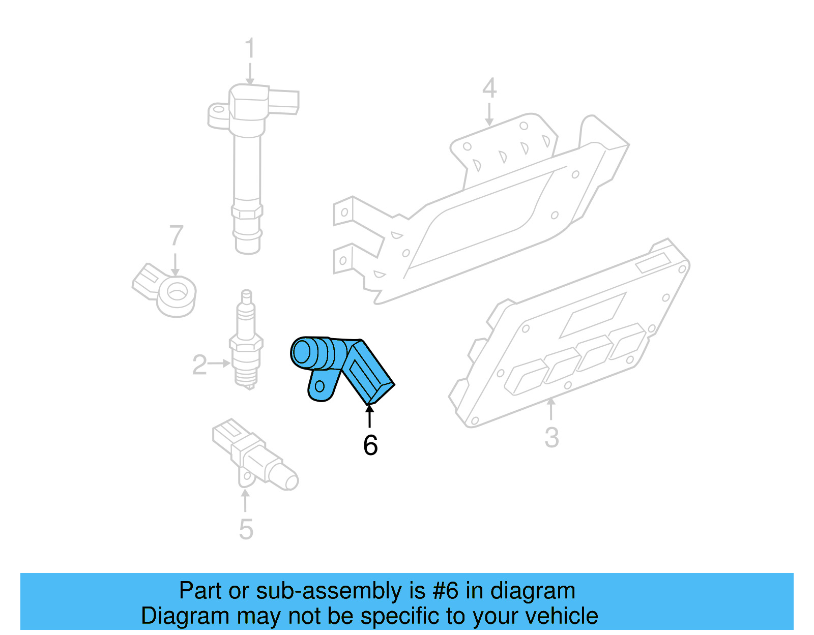 Crankshaft Position Sensor 7B0-906-433-D - View 4