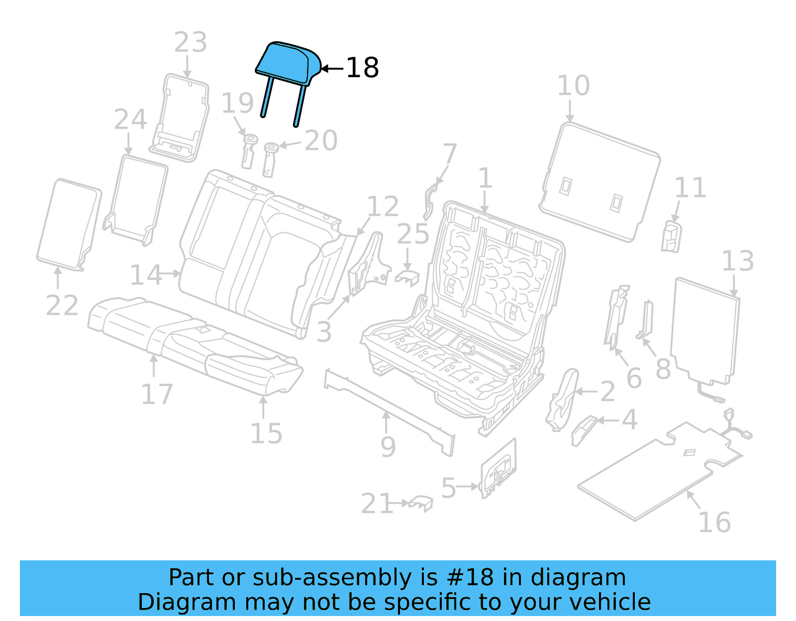 Headrest, Outer 3CN-885-901-E-VJG - View 9