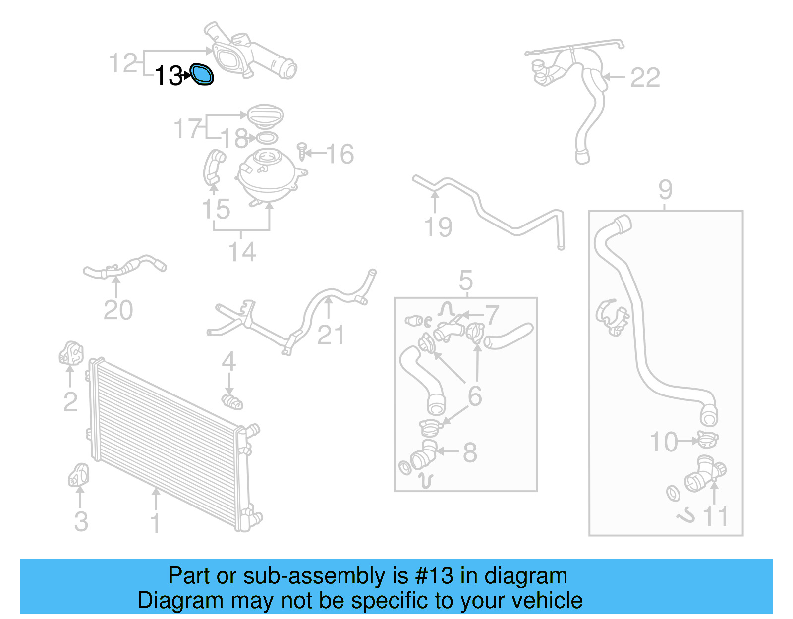 Engine Coolant Outlet Gasket 037-121-687 - View 15