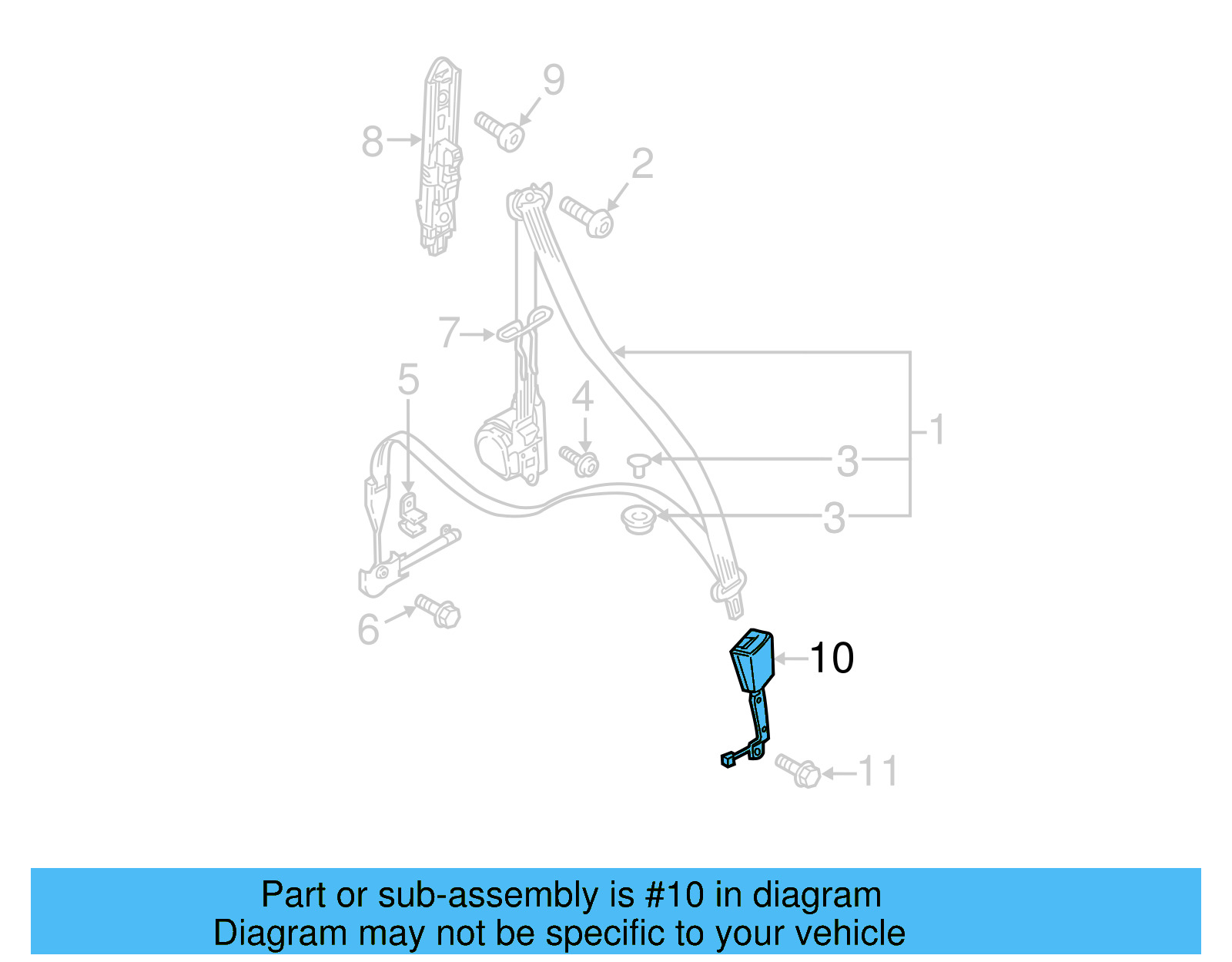 Buckle End 3CN-857-756-B-MNB - View 2