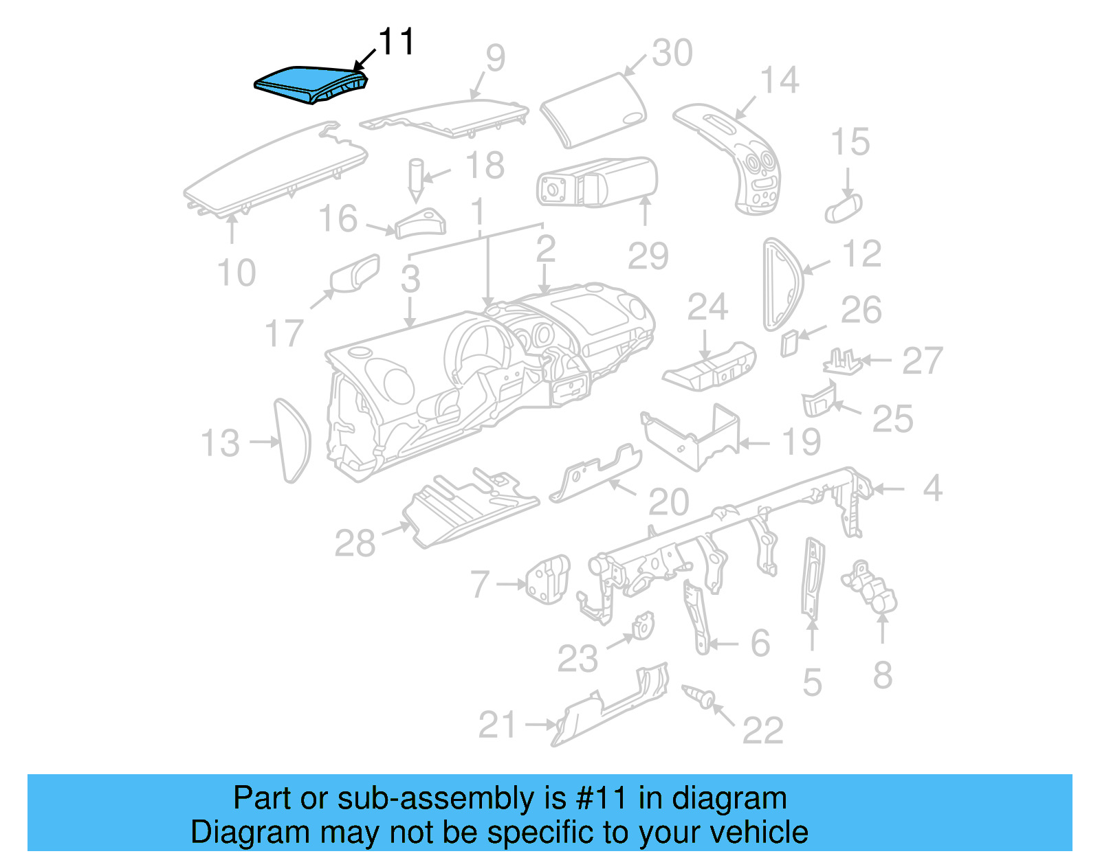 Center Cover 1C0-858-061-F-62J - View 15