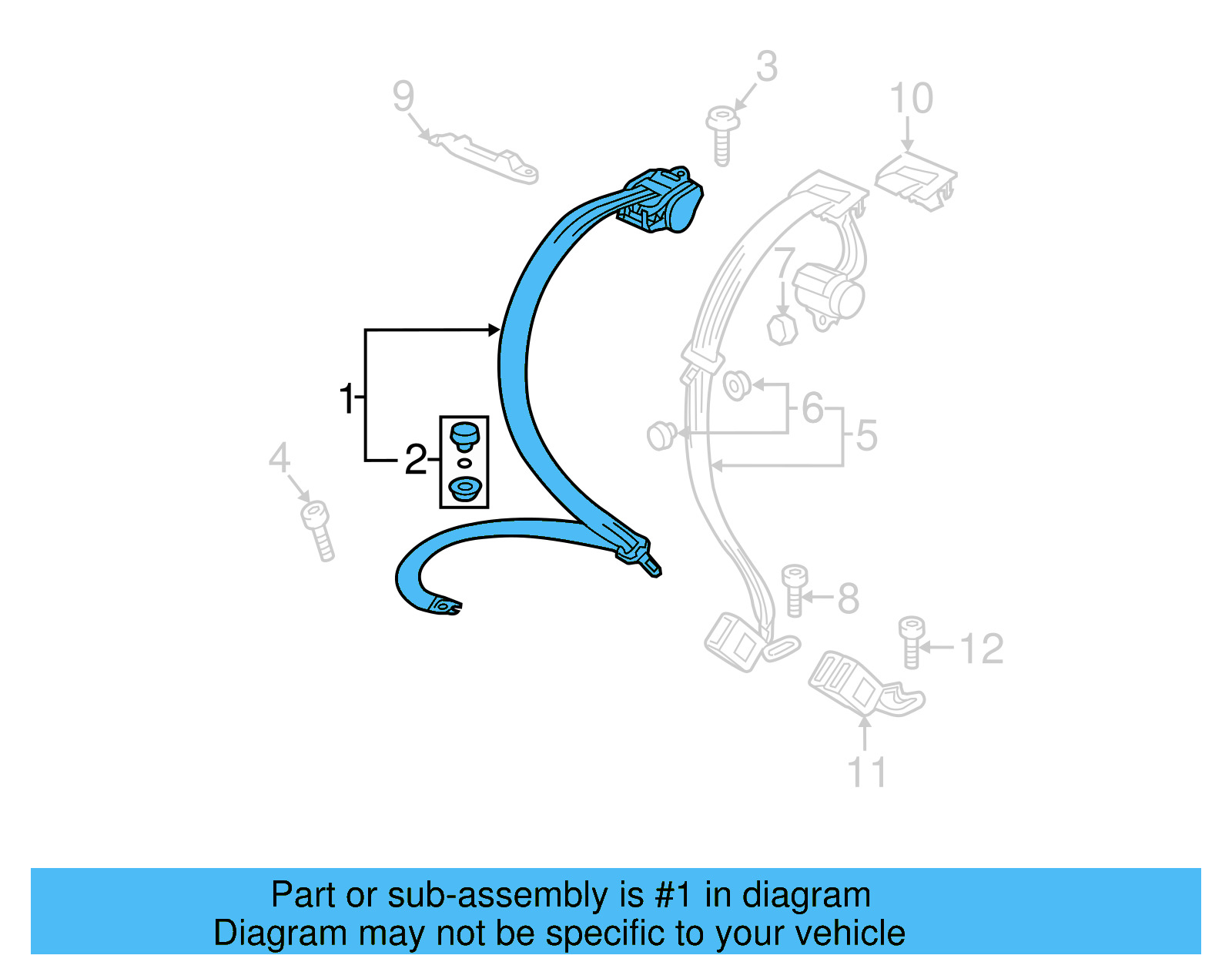 Seat Belt Assembly 3C8-857-806-D-RAA - View 5