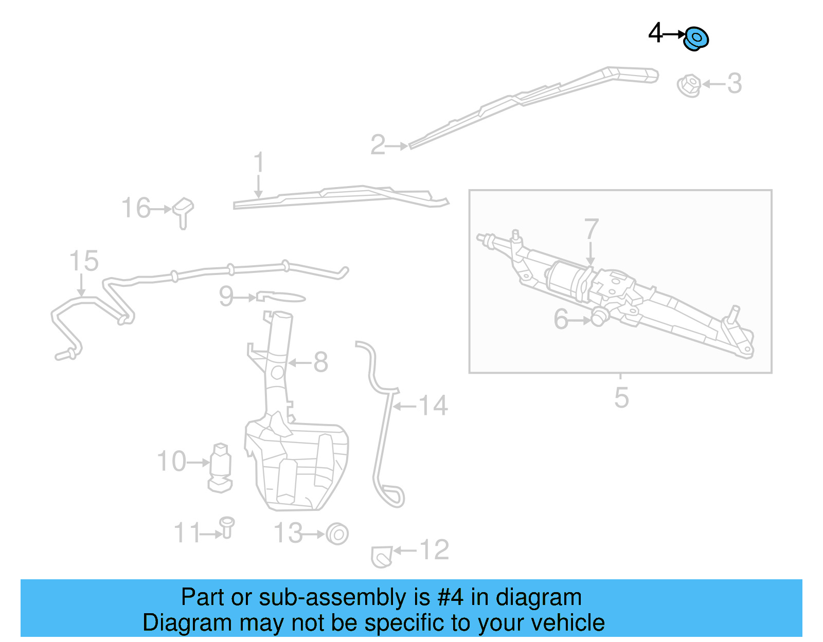 Wiper Arm Assembly Cap 7B0-955-205 - View 2