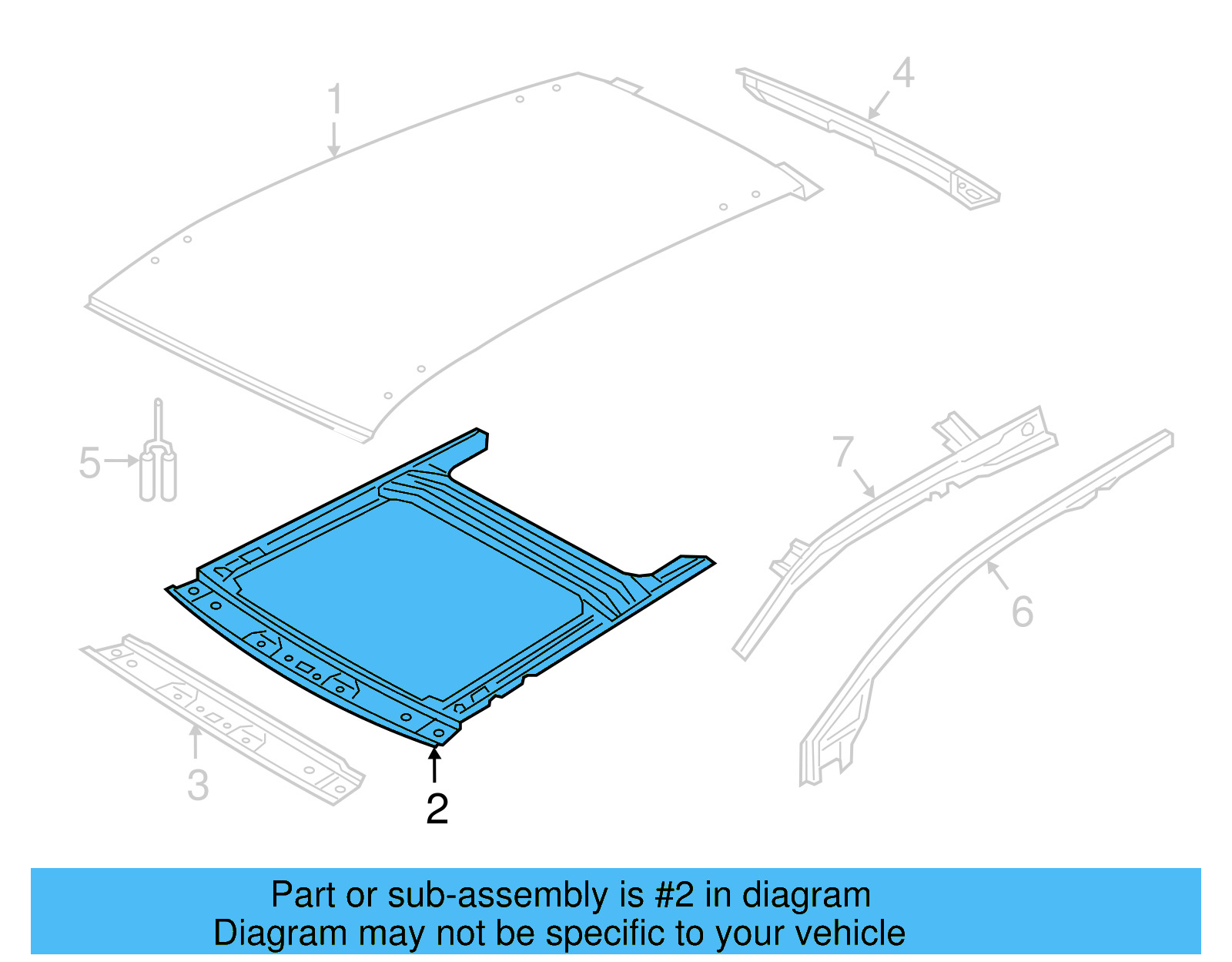 Roof Frame 5G9-817-287 - View 4