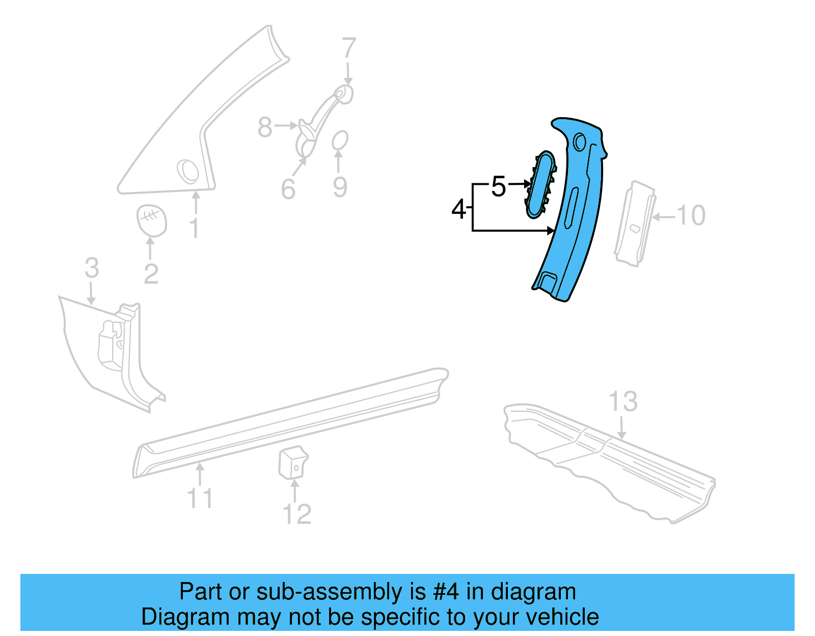 Center Pillar Trim 1C0-867-243-H-6N6